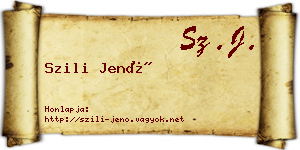 Szili Jenő névjegykártya