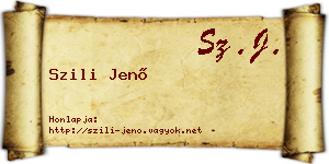 Szili Jenő névjegykártya