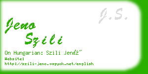 jeno szili business card